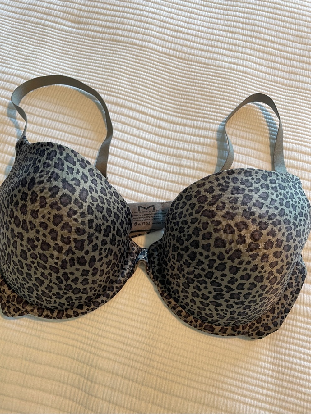 Maidenform Leopard Print Lined Push-up Bra - Grey/Black 34D